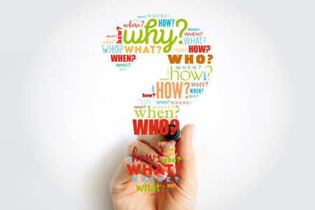Question mark, Question words cloud with marker concept backgroundの写真素材
