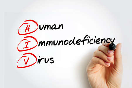 HIV - Human Immunodeficiency Virus acronym with marker, health concept backgroundの写真素材