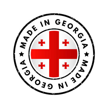 Made in Georgia text emblem badge, concept backgroundのイラスト素材