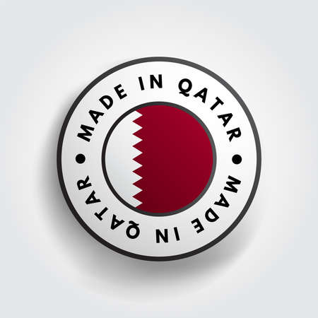 Made in Qatar text emblem badge, concept backgroundのイラスト素材