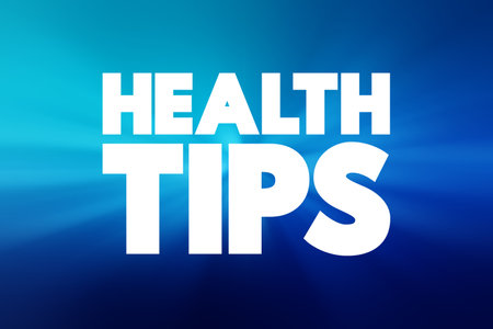Health Tips text quote, concept backgroundの写真素材
