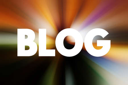 Blog - discussion or informational website published on the World Wide Web, text concept backgroundの写真素材