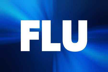 Flu - infectious disease caused by influenza viruses, text concept backgroundの写真素材