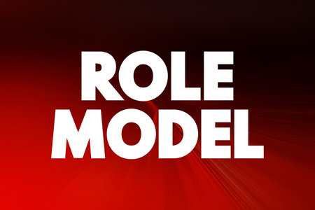 Role Model - person whose behaviour, example, or success is or can be emulated by others, text concept backgroundの写真素材