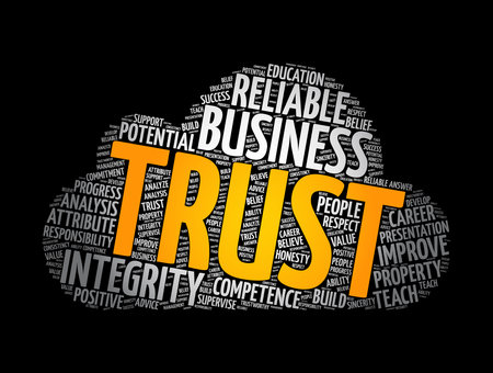 TRUST word cloud, business concept backgroundのイラスト素材