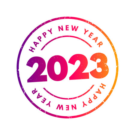 2023 text stamp, business concept for presentations and reportsのイラスト素材
