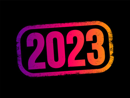 2023 text stamp, business concept for presentations and reportsのイラスト素材