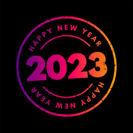 2023 text stamp, business concept for presentations and reportsのイラスト素材