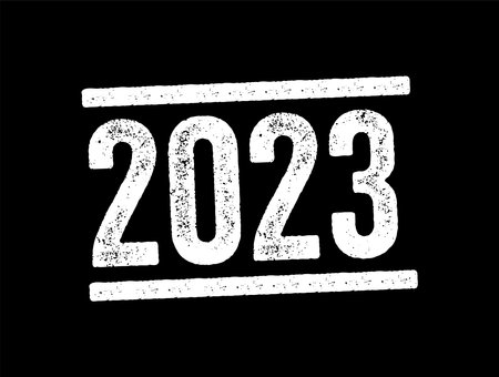 2023 text stamp, business concept for presentations and reportsのイラスト素材