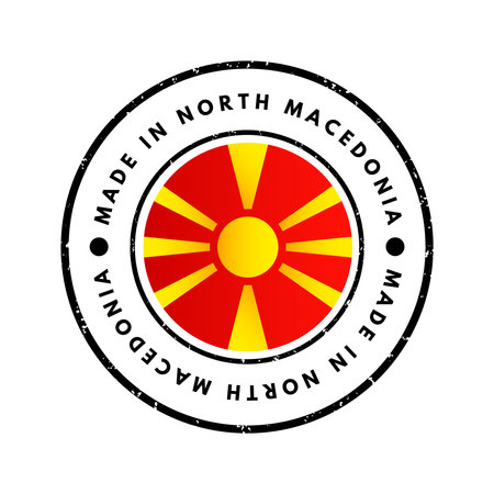 Made in North Macedonia text emblem stamp, concept backgroundのイラスト素材