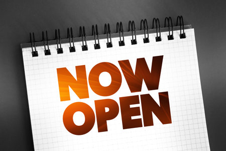 Now Open text quote on notepad, concept backgroundの写真素材