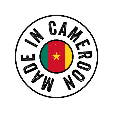 Made in Cameroon text emblem stamp, concept backgroundのイラスト素材