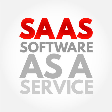 SAAS - Software as a service is a software licensing and delivery model, acronym text concept backgroundのイラスト素材