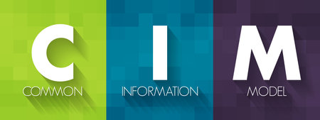 CIM Common Information Model - open standard that defines how managed elements in an IT environment and relationships between them, acronym text concept backgroundのイラスト素材