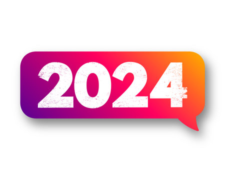 2024 text message bubble, business concept for presentations and reportsのイラスト素材