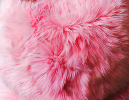 Close-up of light pink soft fur surfaceの素材