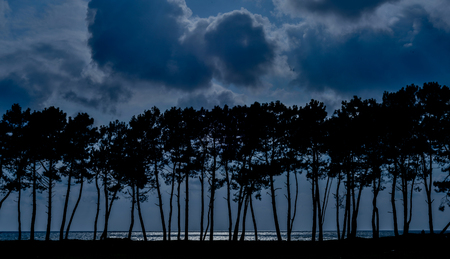 panoramic photo of the mountains riverの写真素材