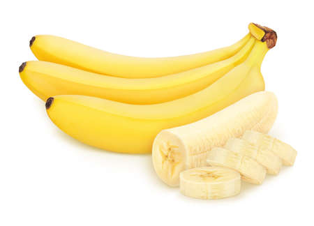 Composition with bananas isolated on white background.