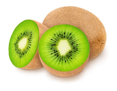 Composition with juicy kiwis isolated on white background.の写真素材