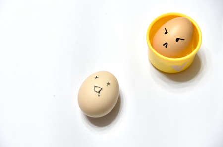 Eggs with expressionsの写真素材