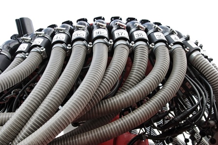 abstract unit with a lot pipes as science fiction octopus isolatedの写真素材