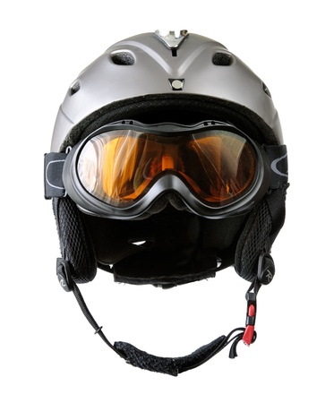 skier helmet with goggleの写真素材