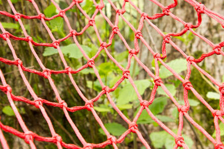 hammock from the grid fragment red colorの写真素材