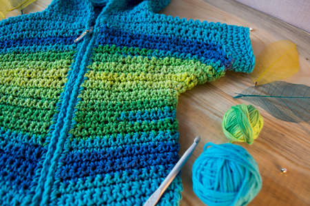 knitting and yarn on a beautiful background