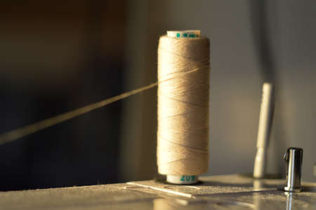 still life of spools of threadの写真素材