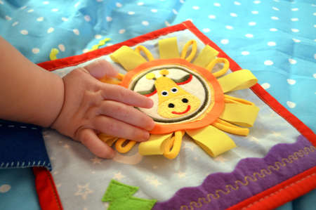 Developing toy for the kid from a fabricの写真素材
