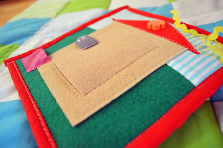 Developing toy for the kid from a fabricの写真素材