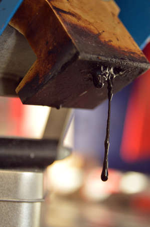 repair of ski and snowboard in the workshopの写真素材