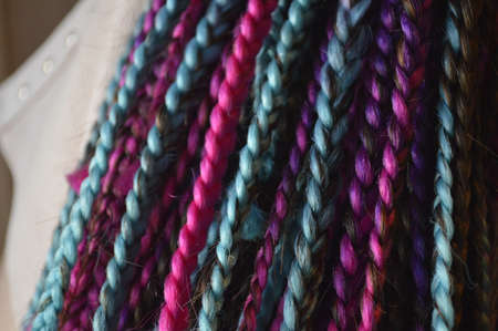 african braids with kanekalon at close range