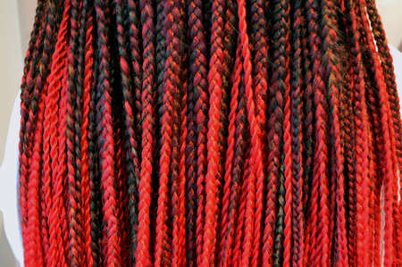 african braids with kanekalon at close rangeの写真素材