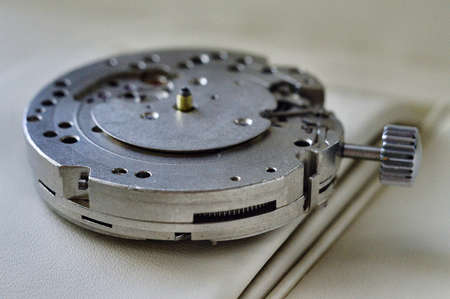 watch mechanism in a repair workshop