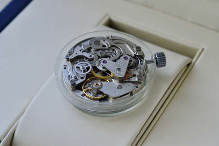 watch mechanism in a repair workshop