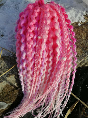 Bohemian hair accessory textured braids close up