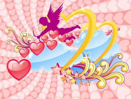 Valentine card, with cupidのイラスト素材