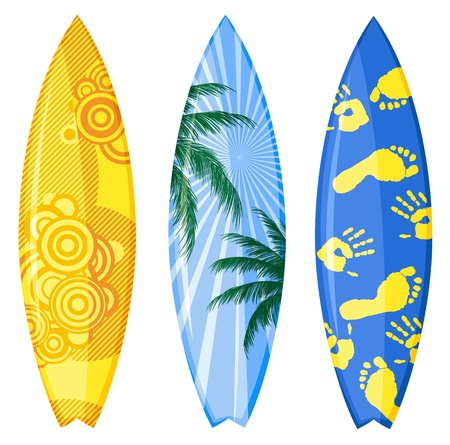 Surfboards isolated on white のイラスト素材