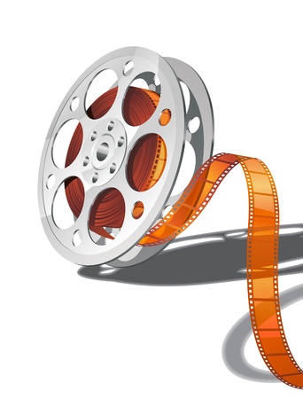Camera reel with film. Only simple gradients used, no transparency. のイラスト素材
