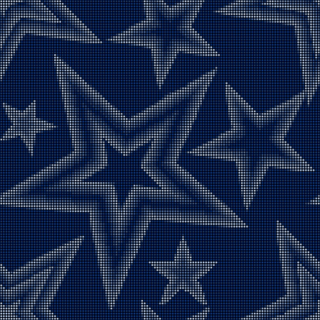 Abstract seamless background. Pix elated stars of different brightness.のイラスト素材