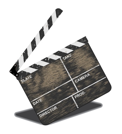 Old movie clapper, often in use. Vector illustration, EPS 10のイラスト素材