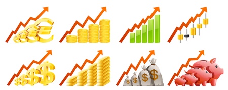  Set of charts illustration, contains transparencyのイラスト素材