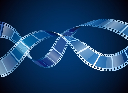  Background with waving film strip, contains transparencyのイラスト素材