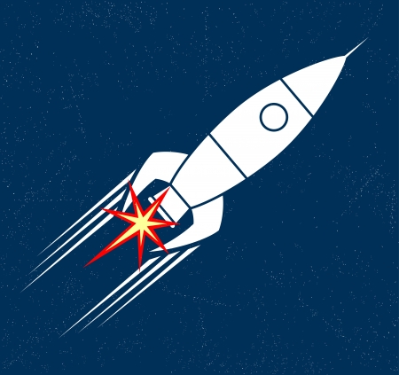 Retro rocketのイラスト素材