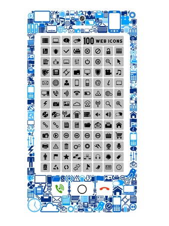 Mobile phone of iconsのイラスト素材