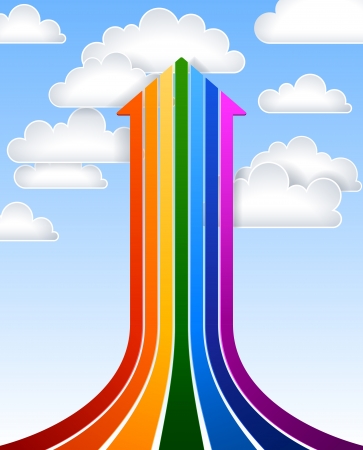Rainbow arrowのイラスト素材