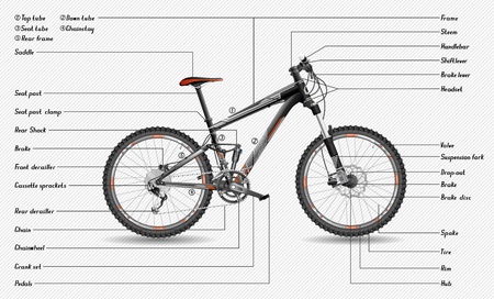 Full-suspension MTB schemeのイラスト素材
