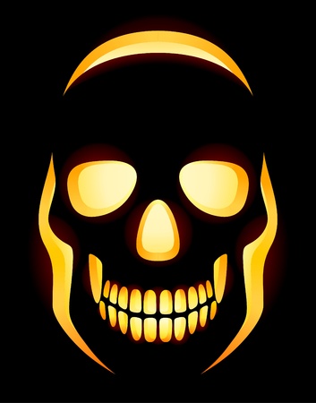 Original Jack-o-Lantern skull on blackのイラスト素材