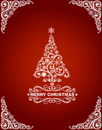 Christmas card with abstract pine tree のイラスト素材
